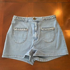 Braided Denim Shorts by BDG